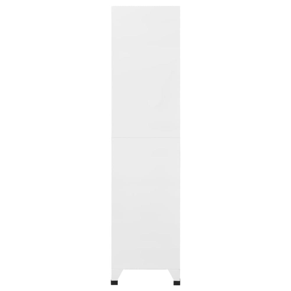 Locker Cabinet White 35.4"x15.7"x70.9" Steel. Picture 3