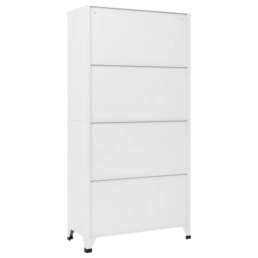 Locker Cabinet White 35.4"x15.7"x70.9" Steel. Picture 4