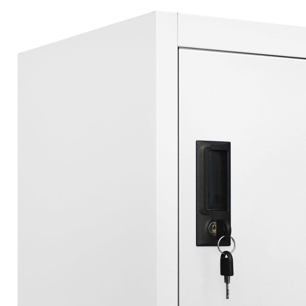 Locker Cabinet White 35.4"x15.7"x70.9" Steel. Picture 6