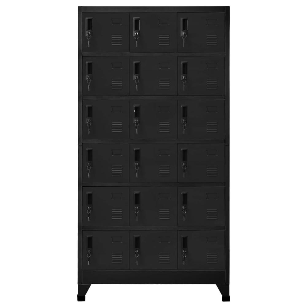Locker Cabinet Black 35.4"x15.7"x70.9" Steel. Picture 1