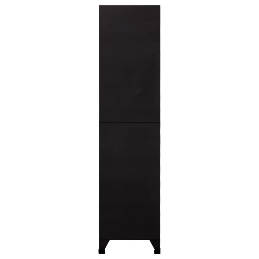 Locker Cabinet Black 35.4"x15.7"x70.9" Steel. Picture 3