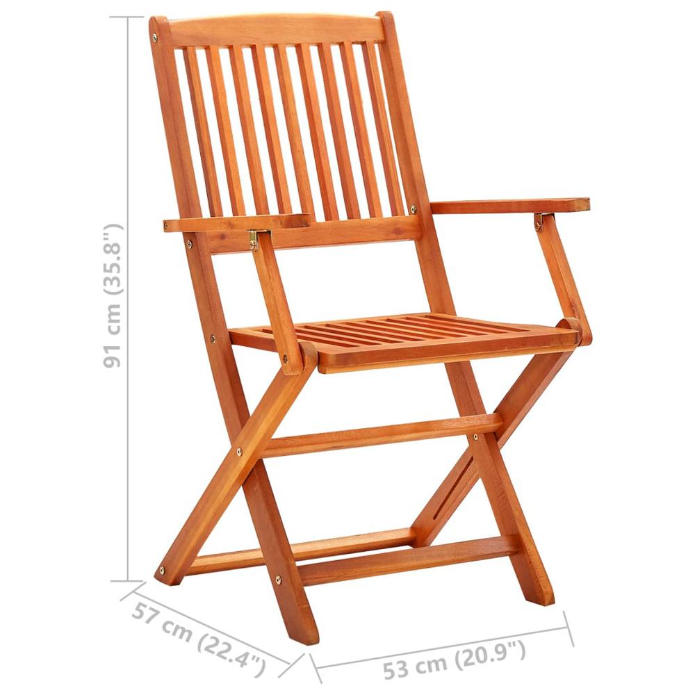 vidaXL Folding Patio Chairs 6 pcs Solid Eucalyptus Wood. Picture 9