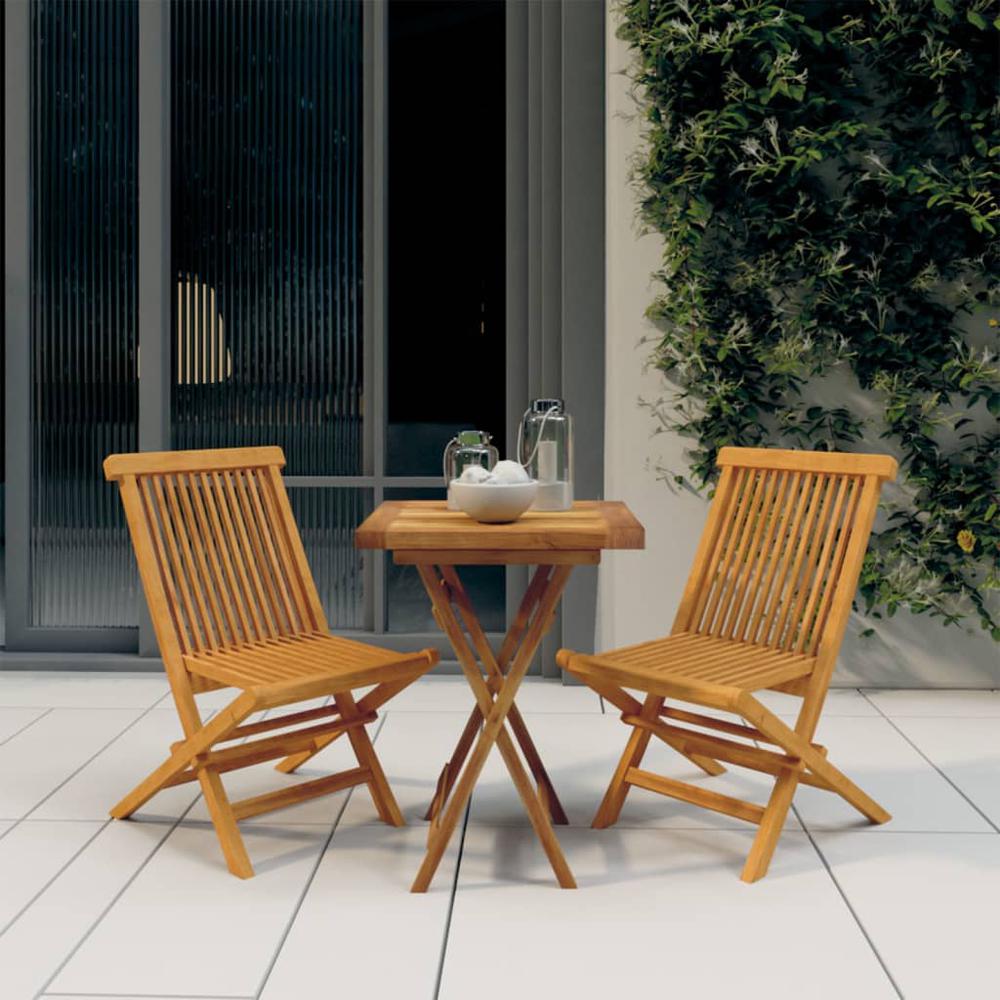 3 Piece Patio Dining Set Solid Wood Teak. Picture 10