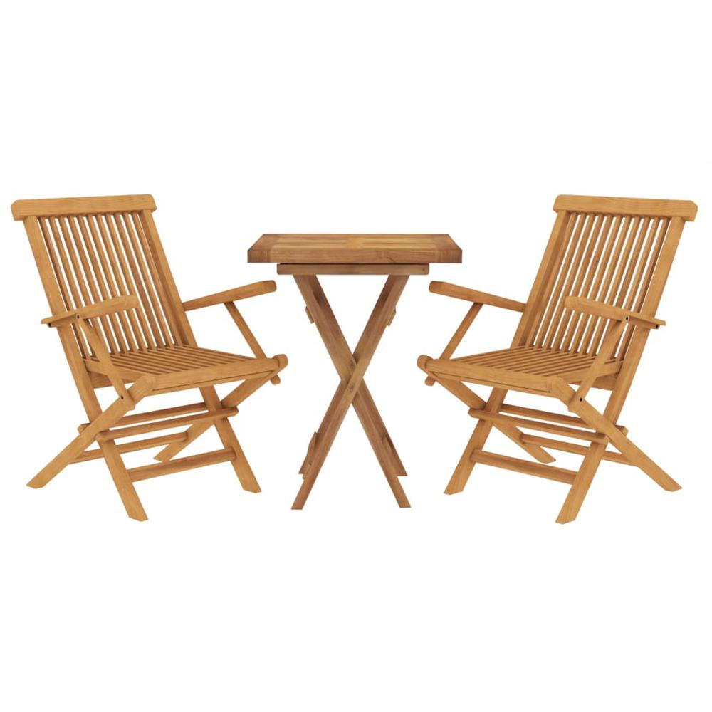 3 Piece Patio Dining Set Solid Wood Teak. Picture 2