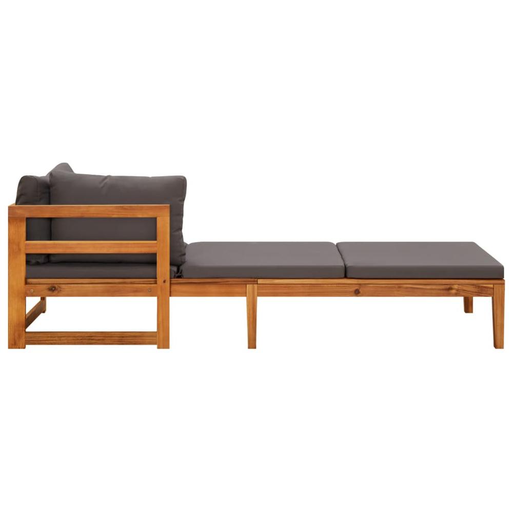 vidaXL 3 Piece Patio Lounge Set with Dark Gray Cushions Acacia Wood, 3087271. Picture 5