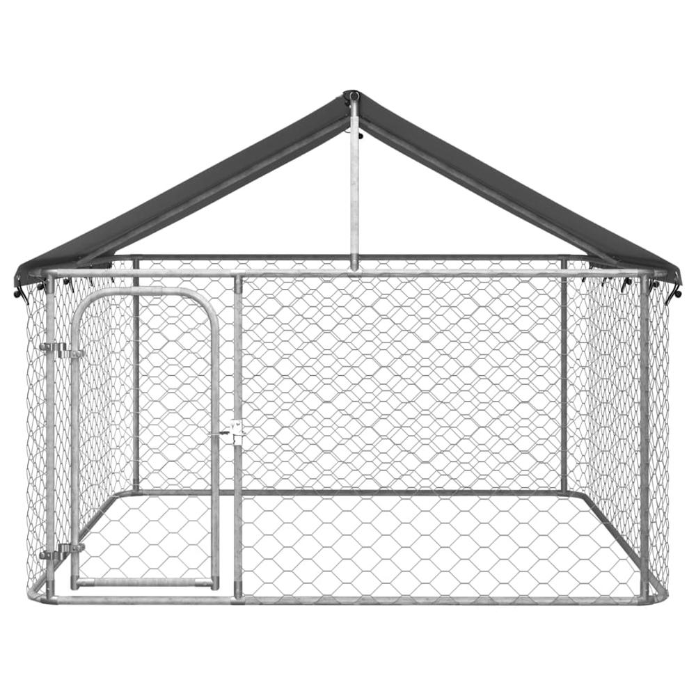 Outdoor Dog Kennel with Roof 78.7"x78.7"x59.1". Picture 1