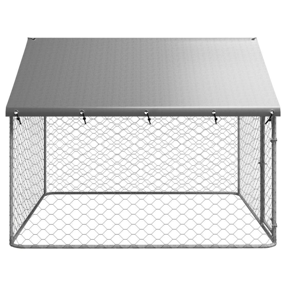 Outdoor Dog Kennel with Roof 78.7"x78.7"x59.1". Picture 2