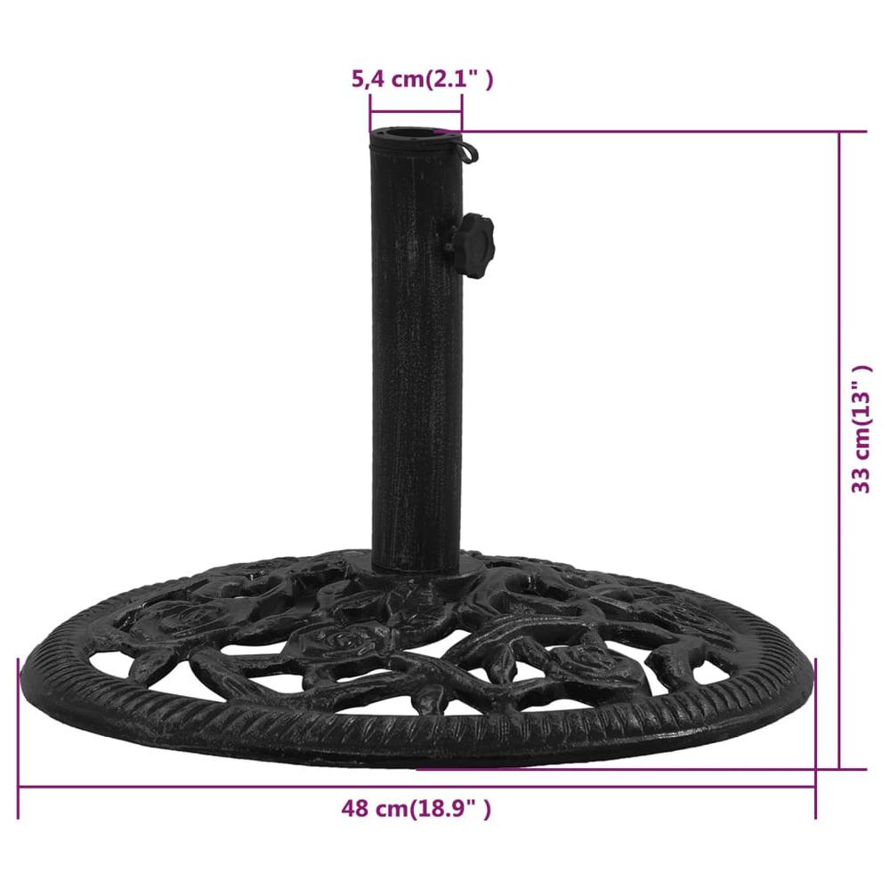 vidaXL Umbrella Base Black 18.9"x18.9"x13" Cast Iron. Picture 7