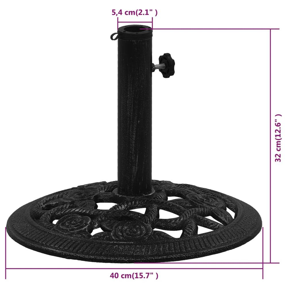 Umbrella Base Black 15.7"x15.7"x12.6" Cast Iron. Picture 6