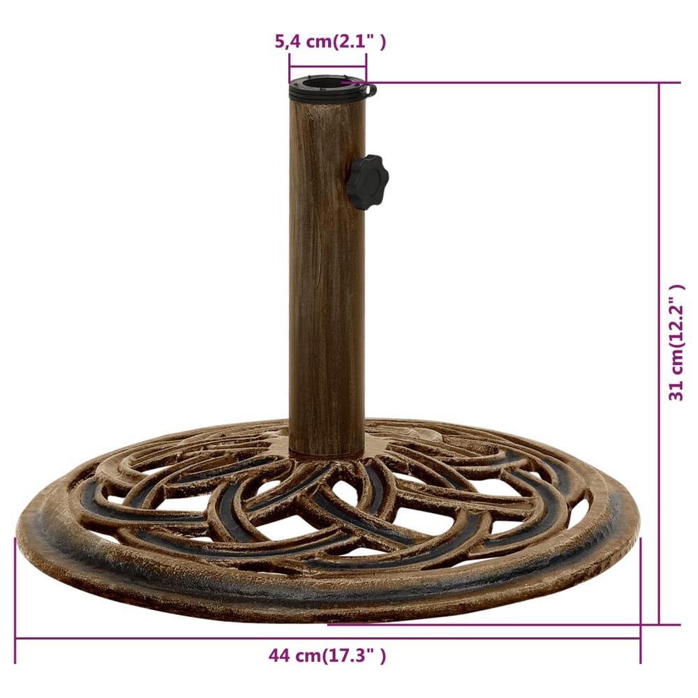 vidaXL Umbrella Base Bronze 17.3"x17.3"x12.2" Cast Iron, 317758. Picture 7