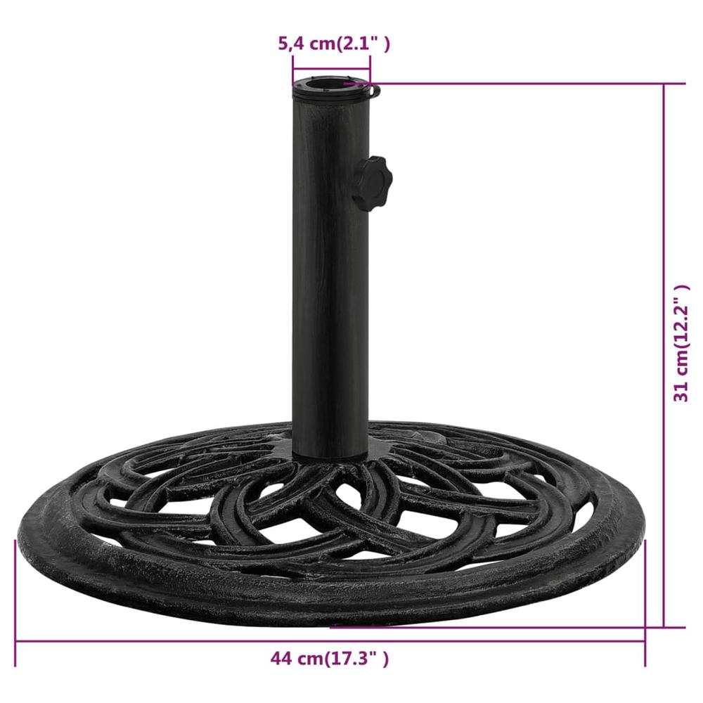 vidaXL Umbrella Base Black 17.3"x17.3"x12.2" Cast Iron. Picture 7