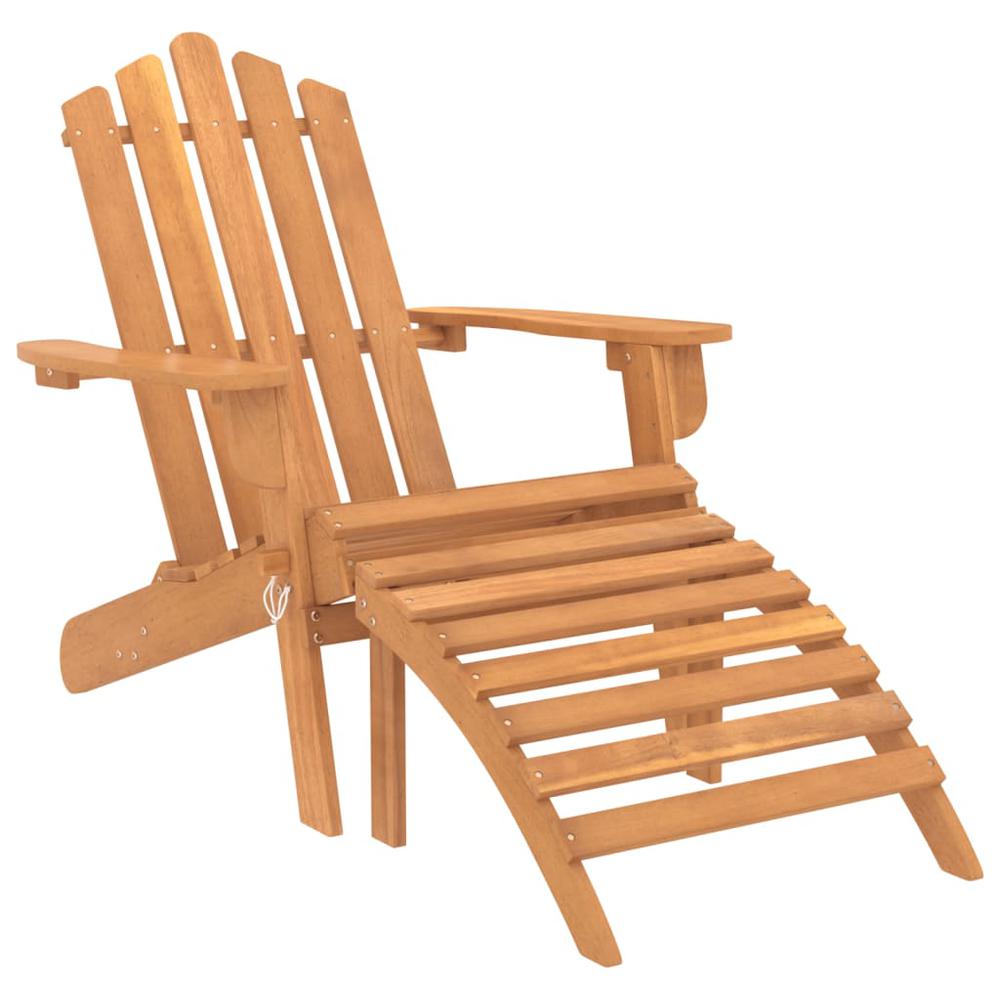 Patio Adirondack Chair with Footrest Solid Wood Acacia. Picture 1