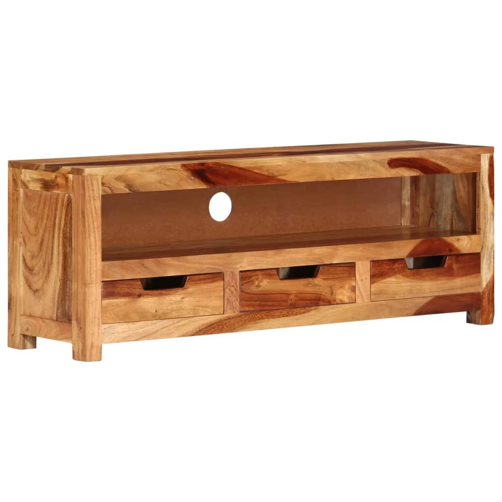 vidaXL TV Cabinet 43.3"x11.8"x15.7" Solid Wood Acacia. Picture 7