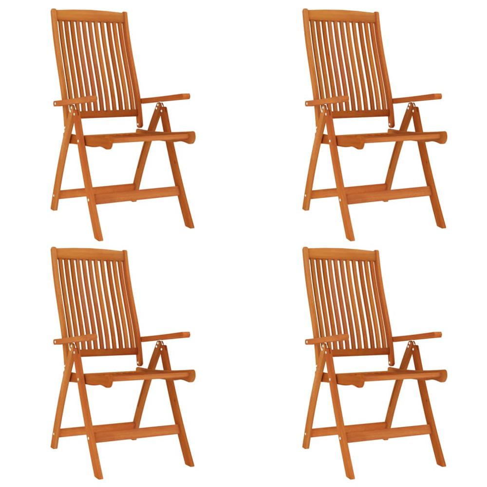 Folding Patio Chairs 4 pcs Solid Wood Eucalyptus. Picture 1