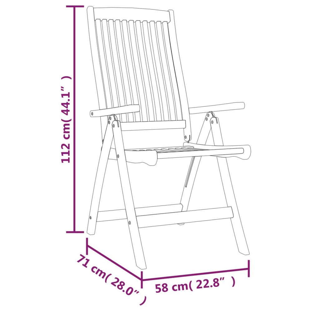 Folding Patio Chairs 4 pcs Solid Wood Eucalyptus. Picture 5