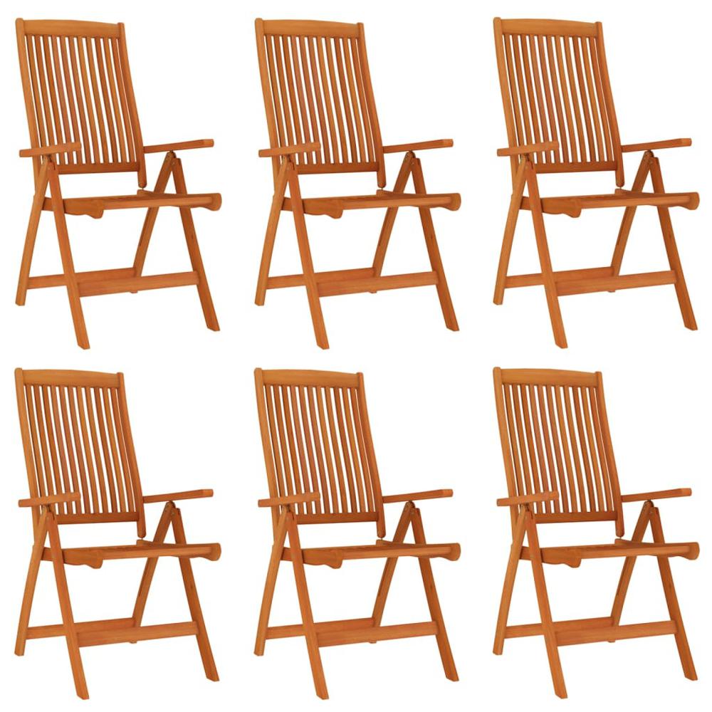 Folding Patio Chairs 6 pcs Solid Wood Eucalyptus. Picture 1