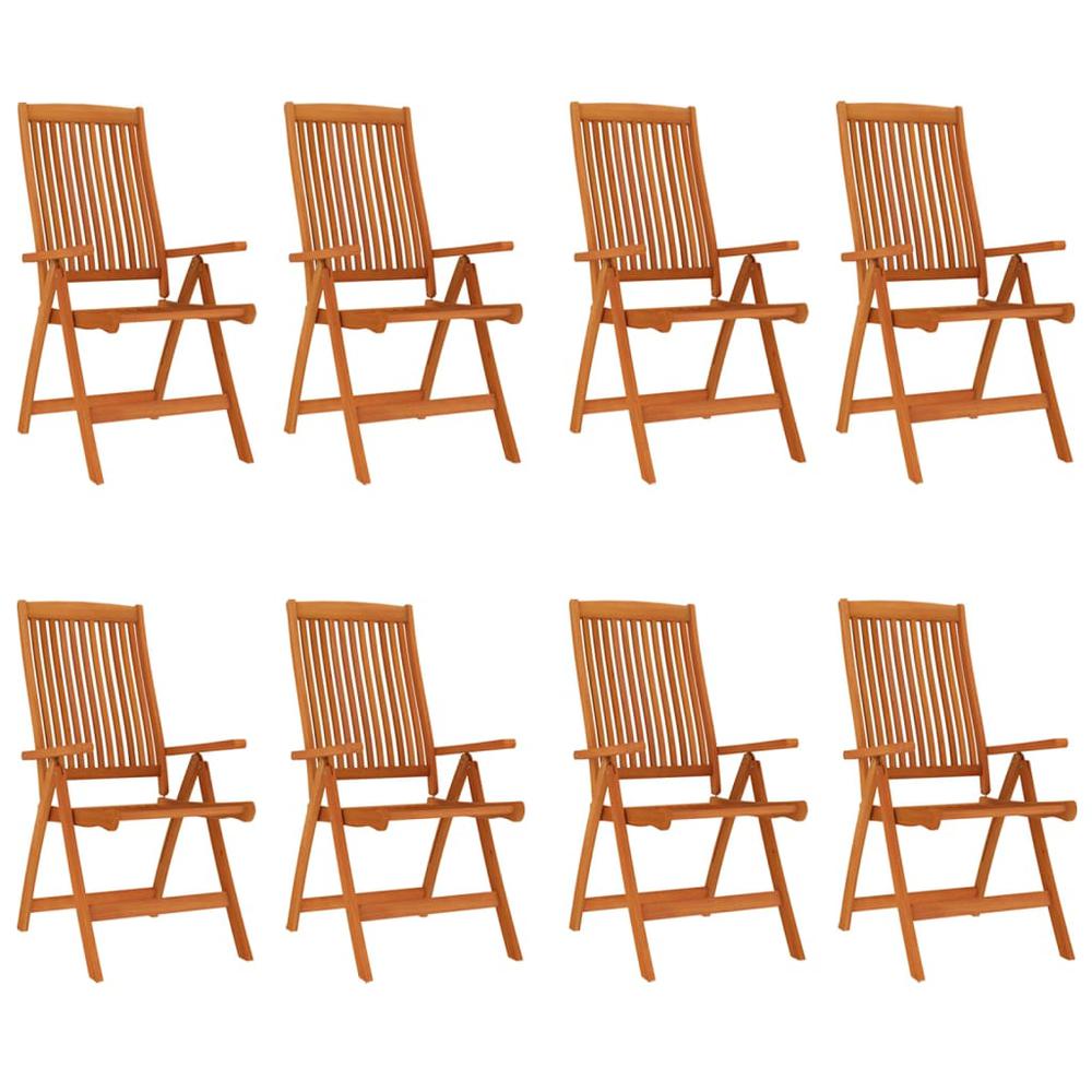 Folding Patio Chairs 8 pcs Solid Wood Eucalyptus. Picture 1