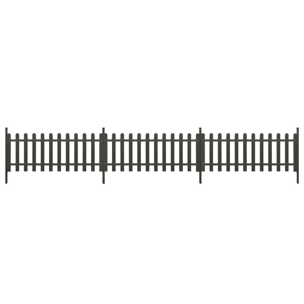Picket Fence with Posts 3 pcs WPC 241.7"x31.5". Picture 1