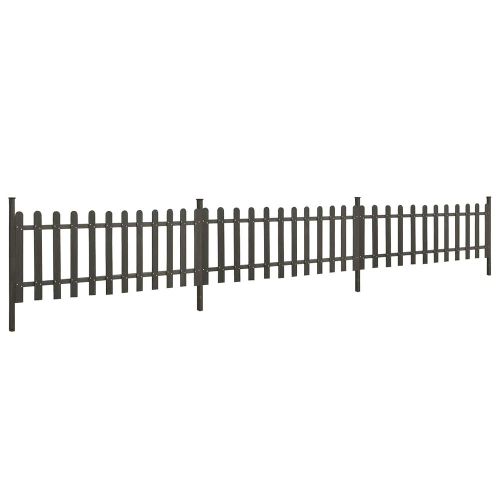 Picket Fence with Posts 3 pcs WPC 241.7"x31.5". Picture 2