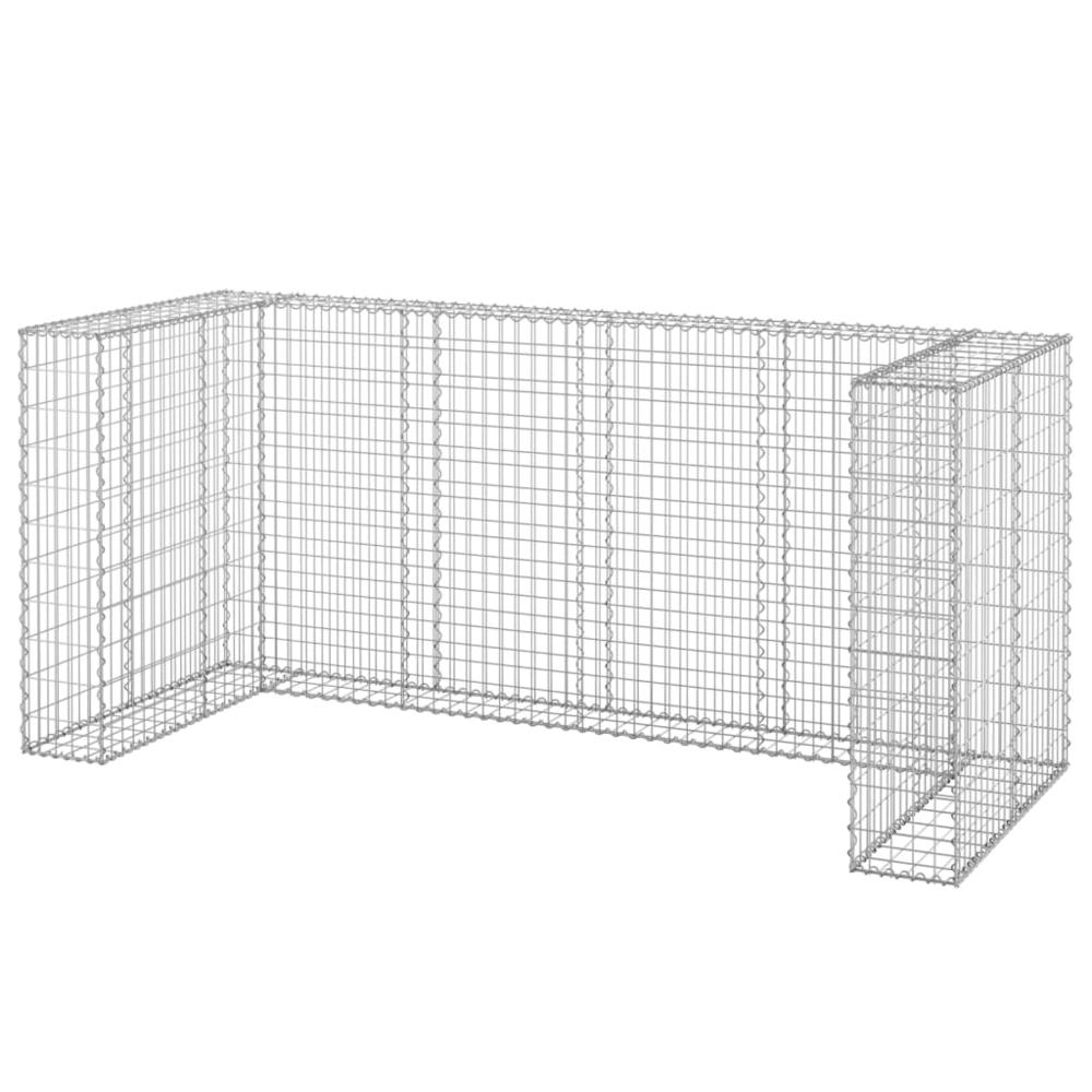 Gabion Wall for Garbage Bins Galvanized Steel 100"x39.4"x43.3". Picture 1
