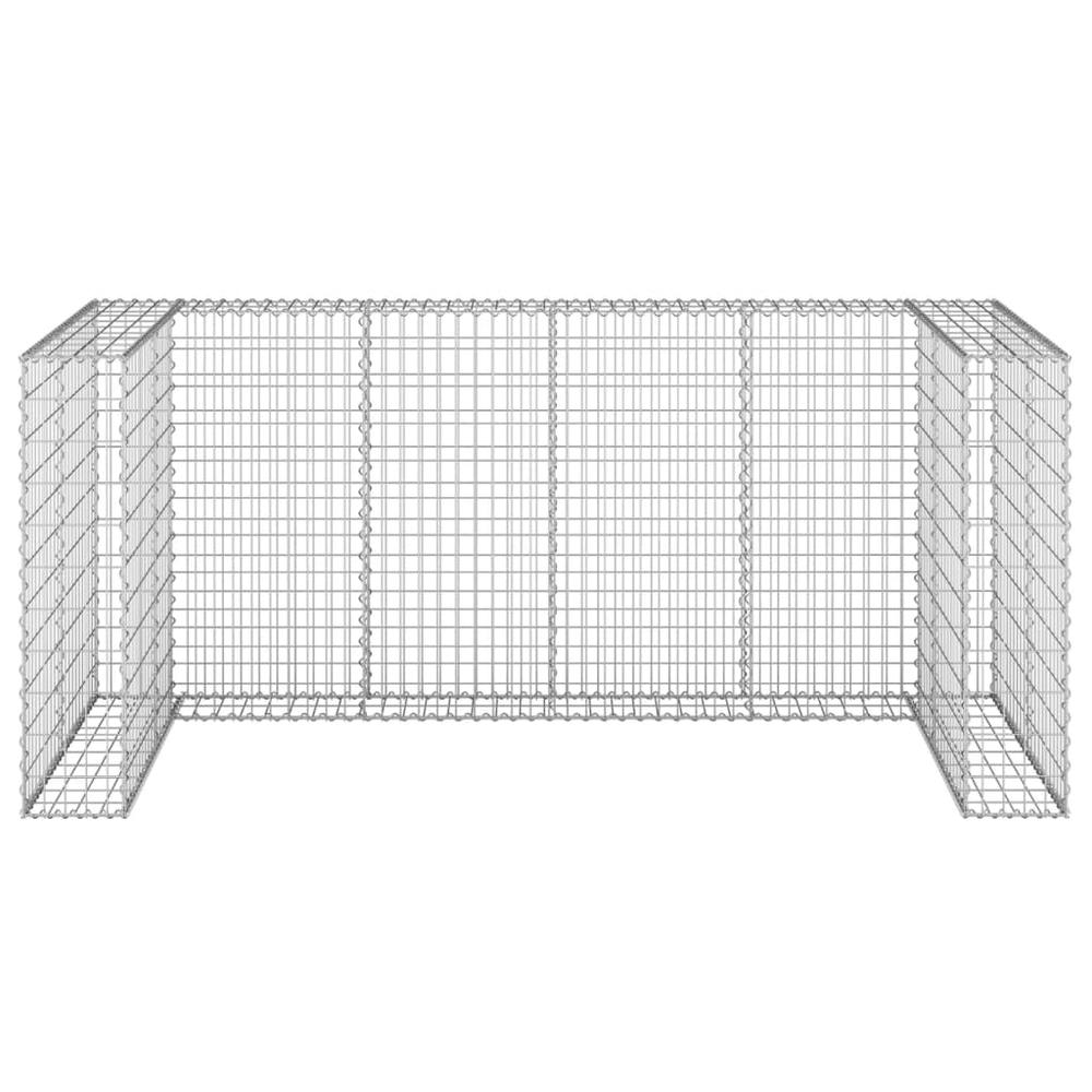Gabion Wall for Garbage Bins Galvanized Steel 100"x39.4"x43.3". Picture 2