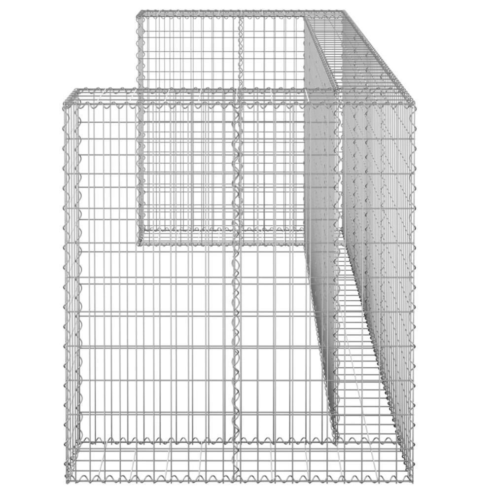 Gabion Wall for Garbage Bins Galvanized Steel 100"x39.4"x43.3". Picture 3