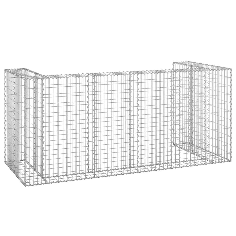 Gabion Wall for Garbage Bins Galvanized Steel 100"x39.4"x43.3". Picture 4