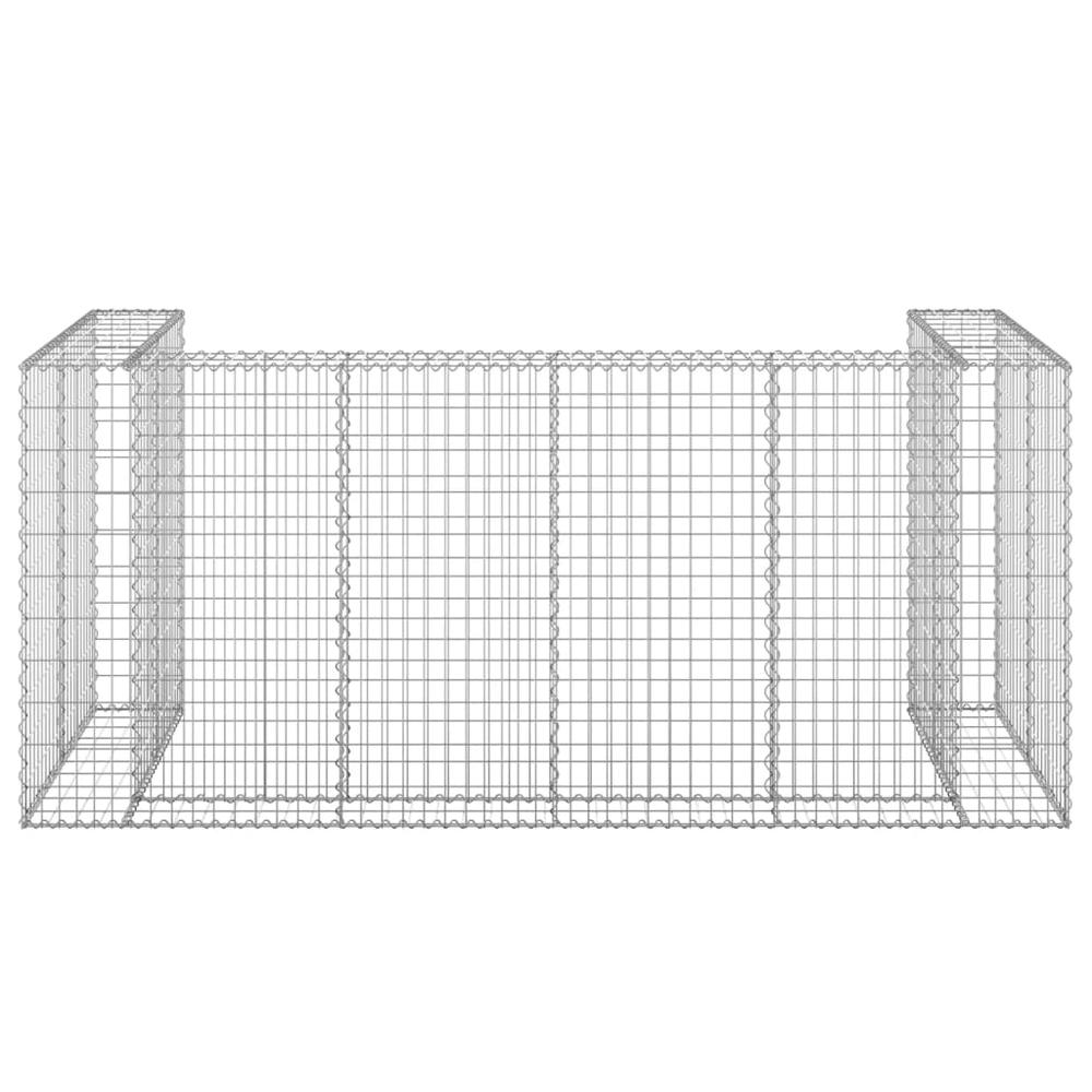 Gabion Wall for Garbage Bins Galvanized Steel 100"x39.4"x43.3". Picture 5