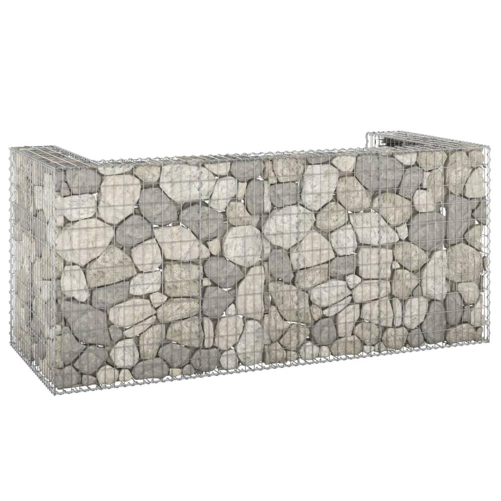 Gabion Wall for Garbage Bins Galvanized Steel 100"x39.4"x43.3". Picture 8