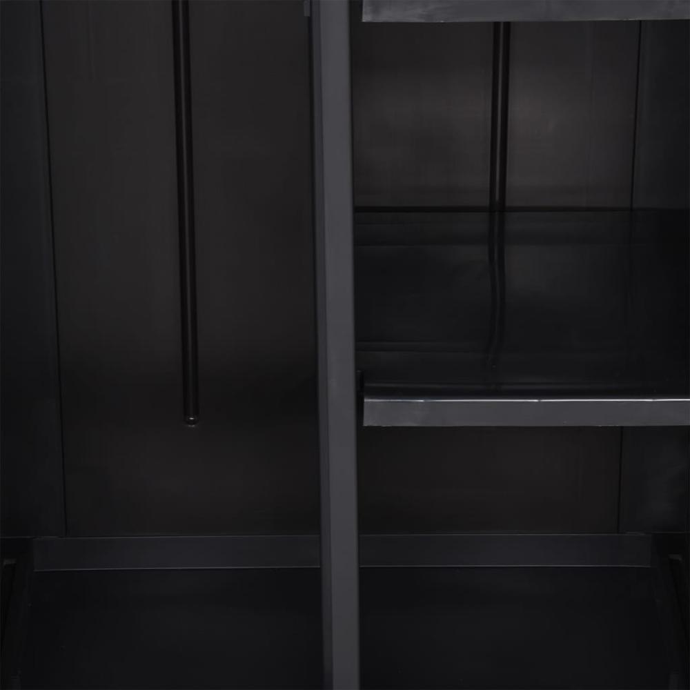 Garden Storage Cabinet Black 25.6"x17.7"x67.7" PP Rattan. Picture 4