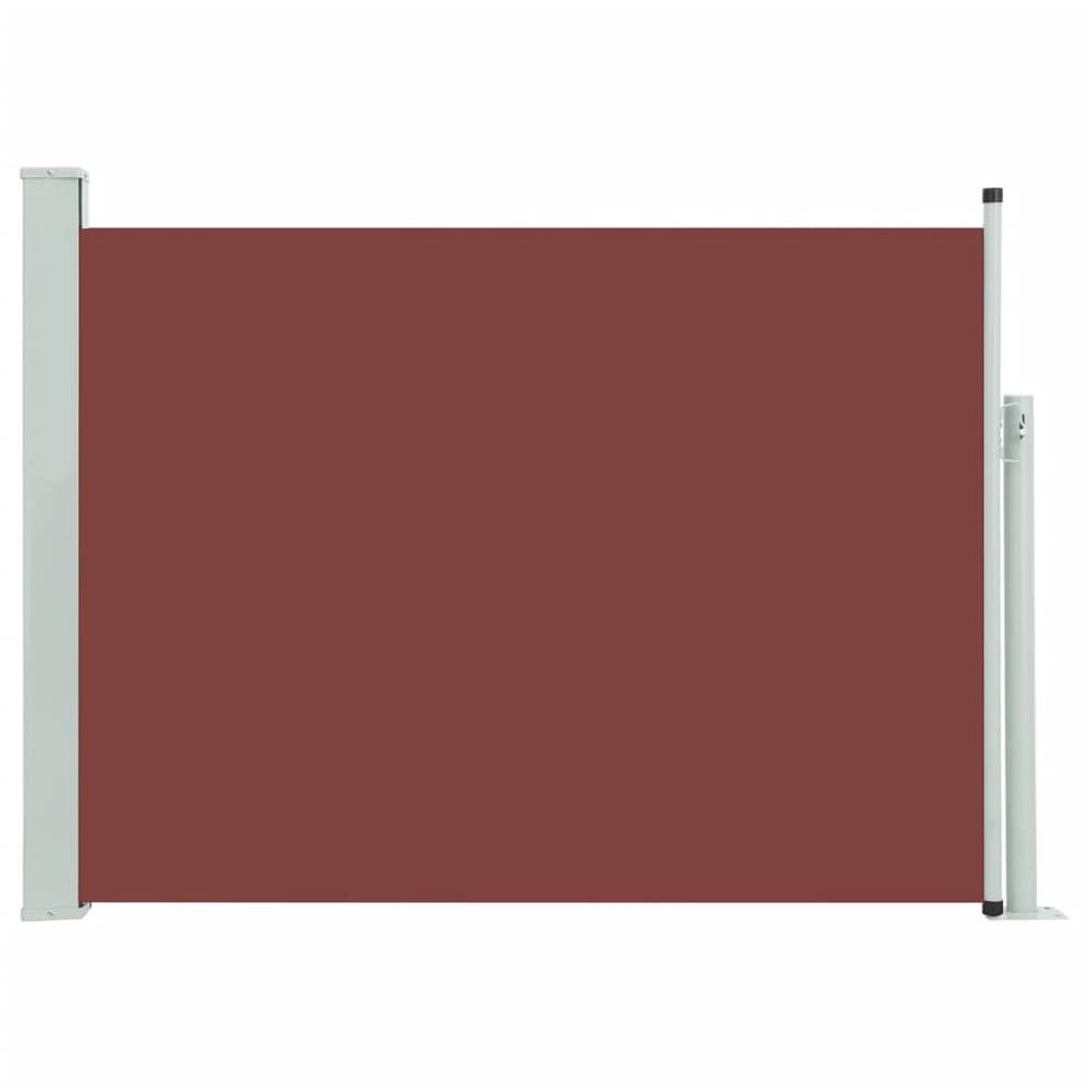 Patio Retractable Side Awning 46.1"x196.9" Brown. Picture 1