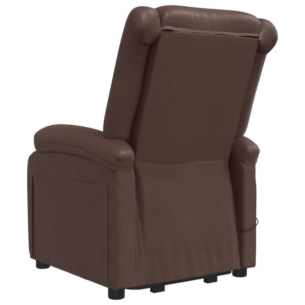 Power Lift Massage Recliner Brown Faux Leather. Picture 5