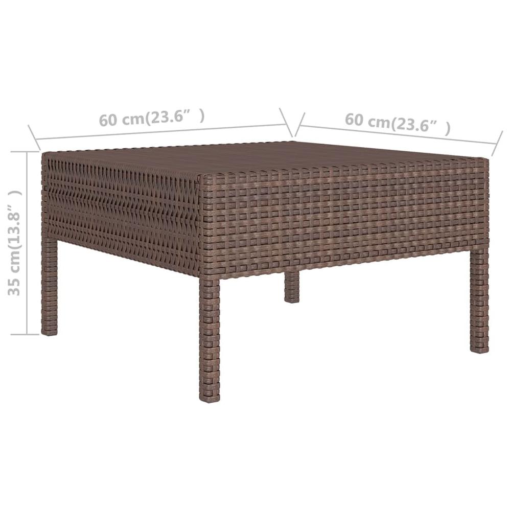 vidaXL 5 Piece Patio Lounge Set with Cushions Poly Rattan Brown, 3094375. Picture 10