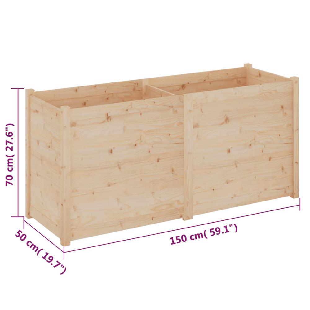Garden Planter 59.1"x19.7"x27.6" Solid Wood Pine. Picture 7