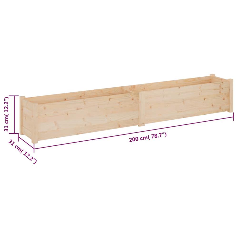 Garden Planter 78.7"x12.2"x12.2" Solid Wood Pine. Picture 7