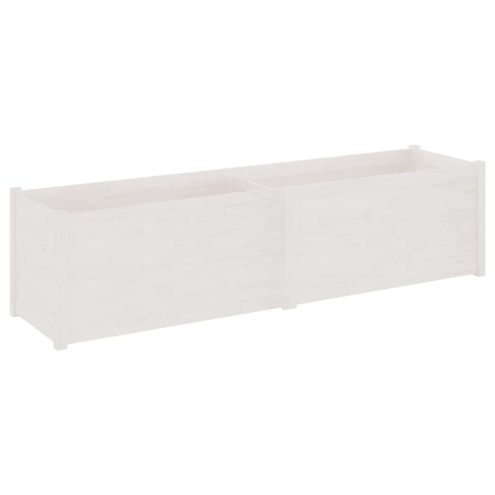 Garden Planter White 78.7"x19.7"x19.7" Solid Wood Pine. Picture 1