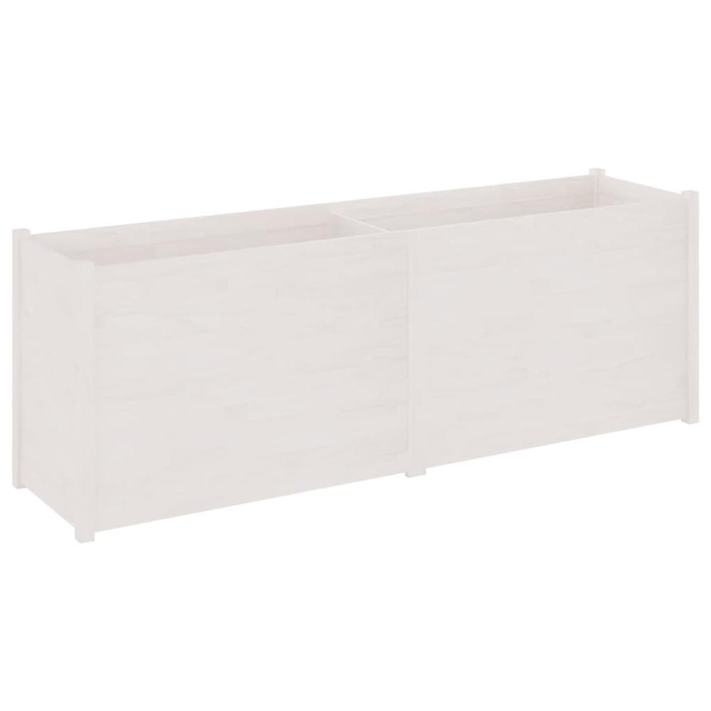 Garden Planter White 78.7"x19.7"x27.6" Solid Wood Pine. Picture 1