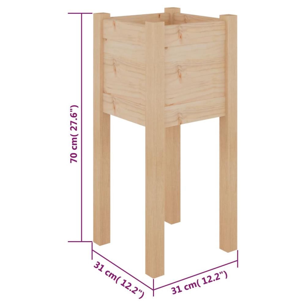 Garden Planter 12.2"x12.2"x27.6" Solid Wood Pine. Picture 6