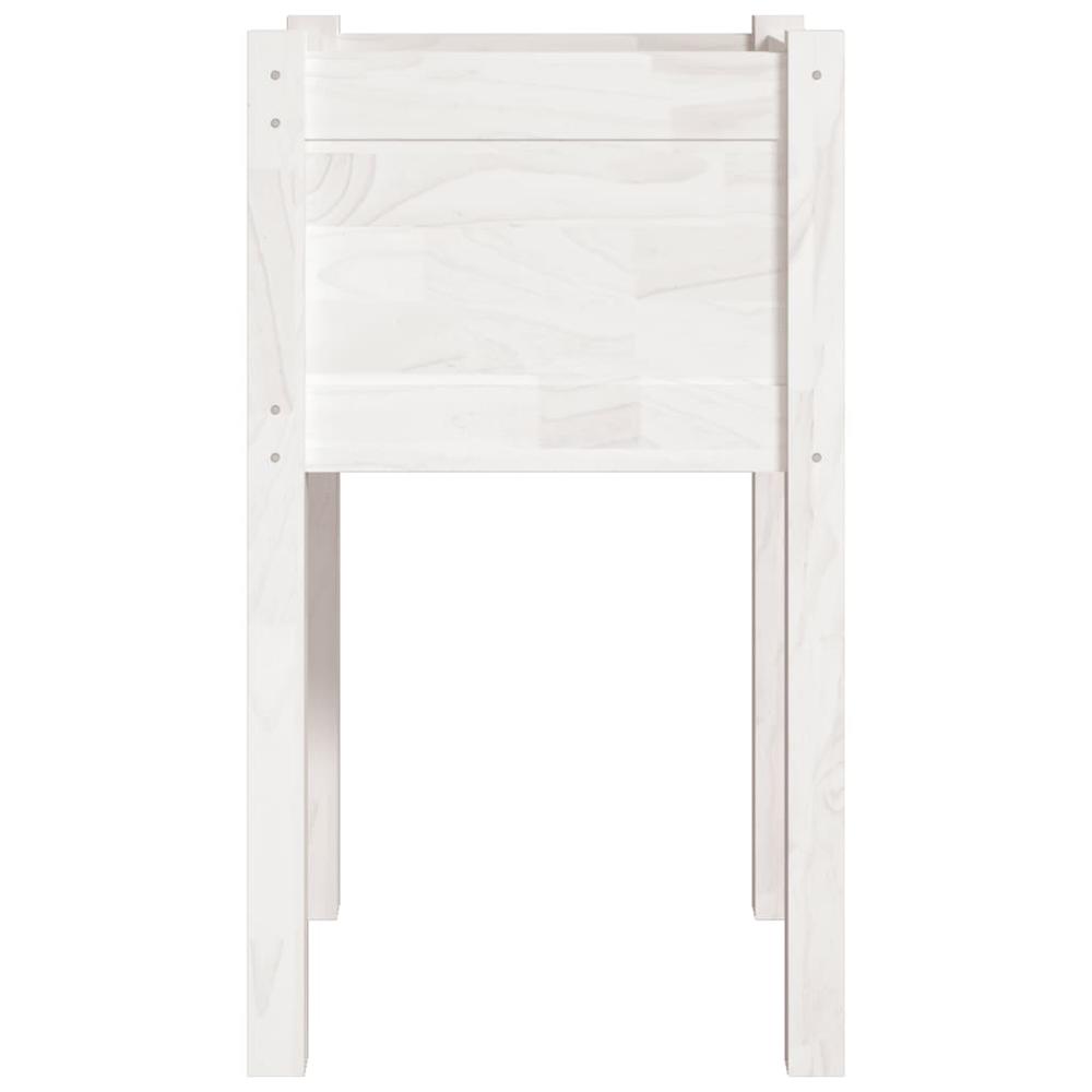 Garden Planter White 15.7"x15.7"x27.6" Solid Wood Pine. Picture 3