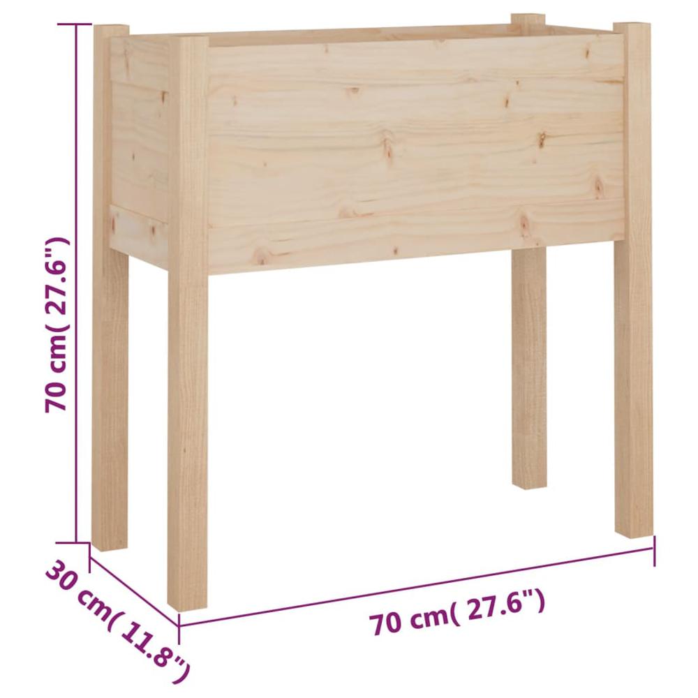 Garden Planter 27.6"x12.2"x27.6" Solid Wood Pine. Picture 7