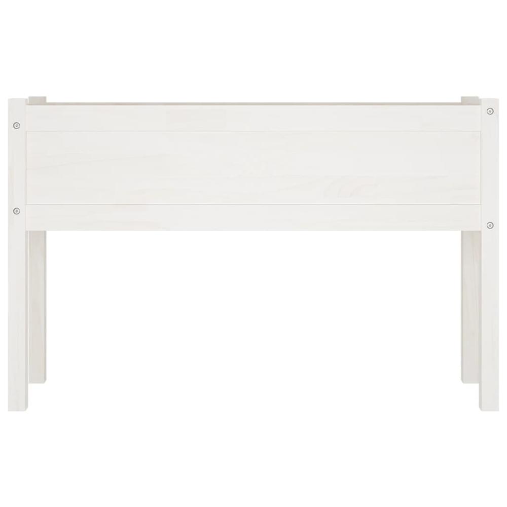 Garden Planter White 43.3"x12.2"x27.6" Solid Wood Pine. Picture 3