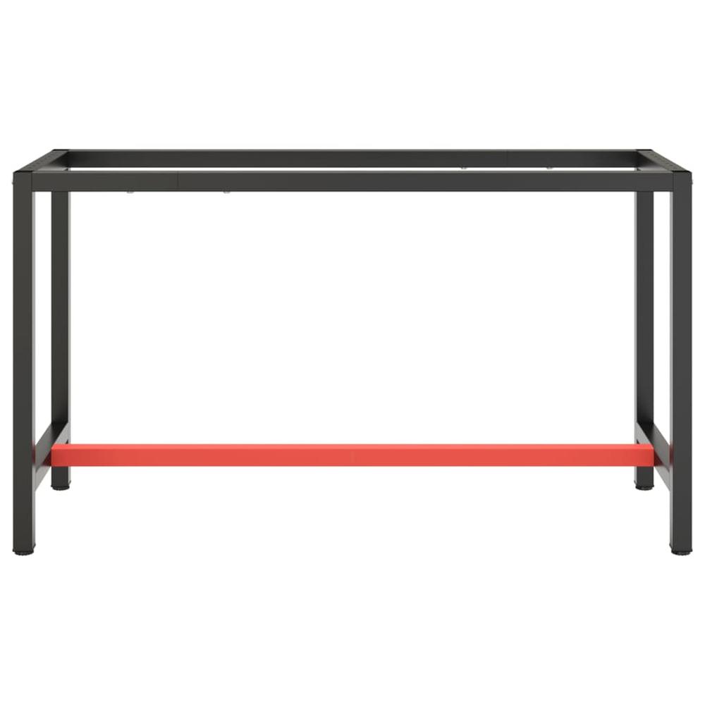 Work Bench Frame Matte Black and Matte Red 55.1"x19.7"x31.1" Metal. Picture 2