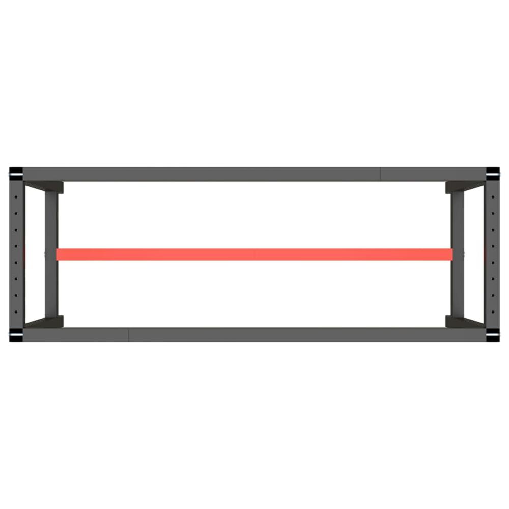 Work Bench Frame Matte Black and Matte Red 55.1"x19.7"x31.1" Metal. Picture 4