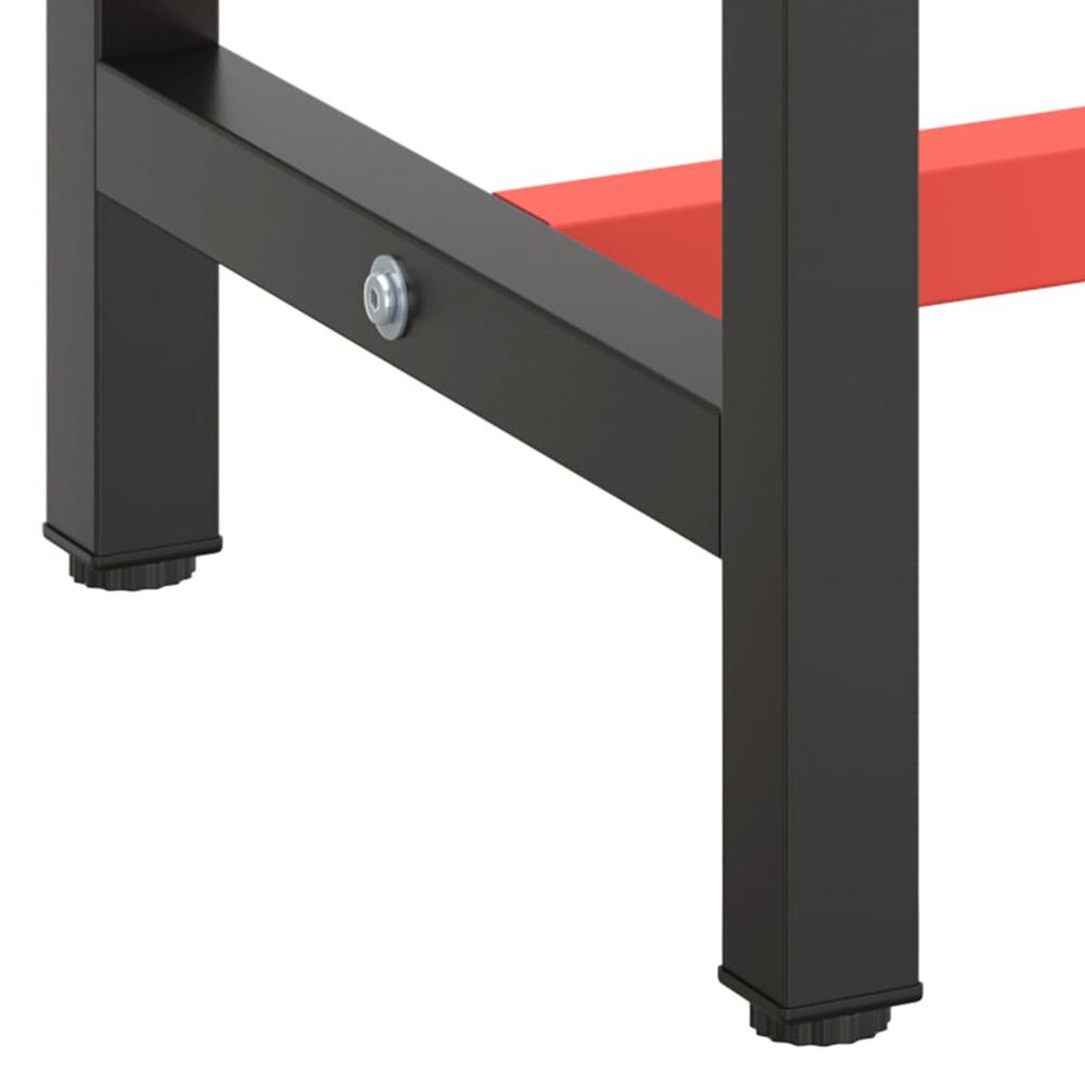 Work Bench Frame Matte Black and Matte Red 55.1"x19.7"x31.1" Metal. Picture 6