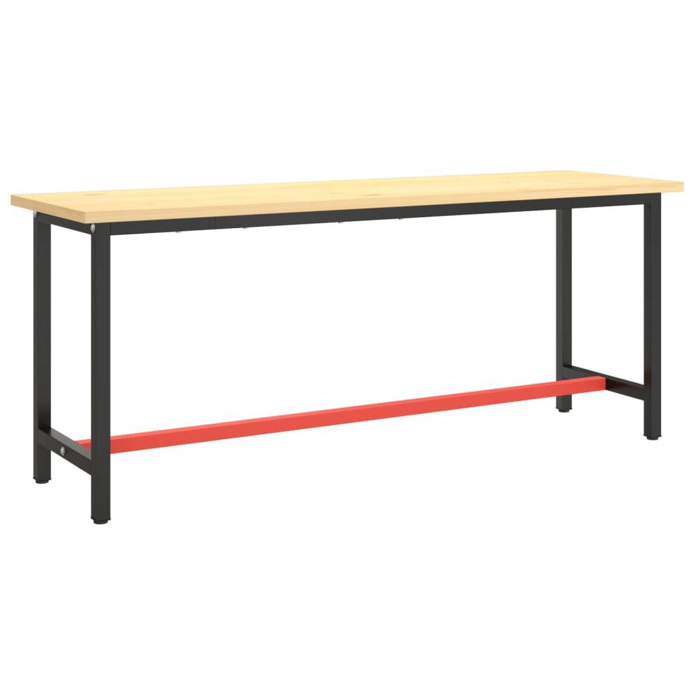 Work Bench Frame Matte Black and Matte Red 74.8"x19.7"x31.1" Metal. Picture 1