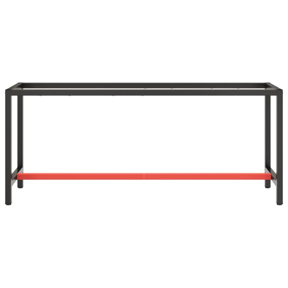 Work Bench Frame Matte Black and Matte Red 74.8"x19.7"x31.1" Metal. Picture 2