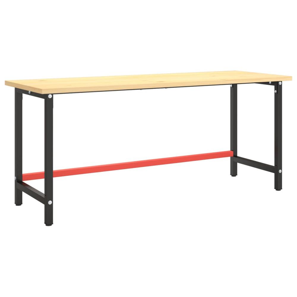 Work Bench Frame Matte Black and Matte Red 70.9"x22.4"x31.1" Metal. Picture 1