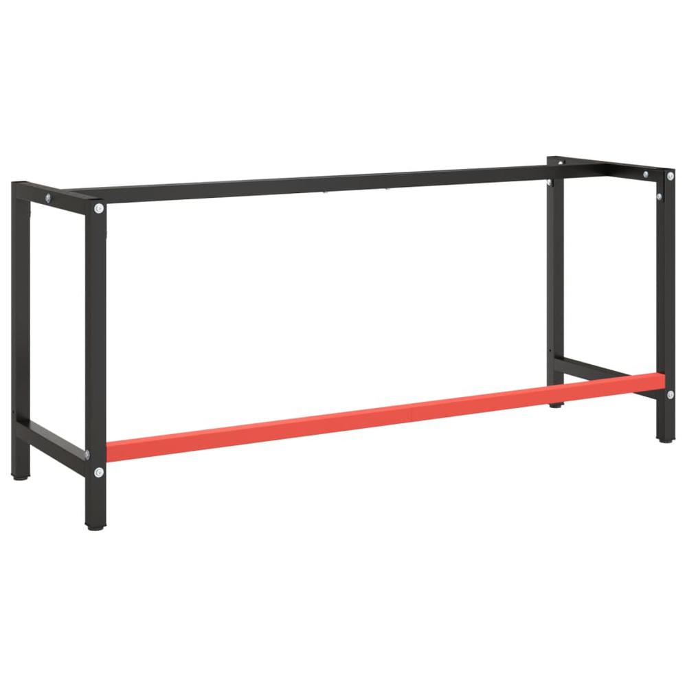 Work Bench Frame Matte Black and Matte Red 70.9"x22.4"x31.1" Metal. Picture 2