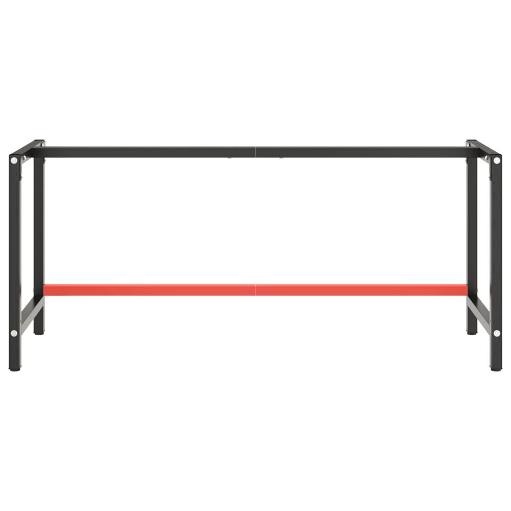 Work Bench Frame Matte Black and Matte Red 70.9"x22.4"x31.1" Metal. Picture 3