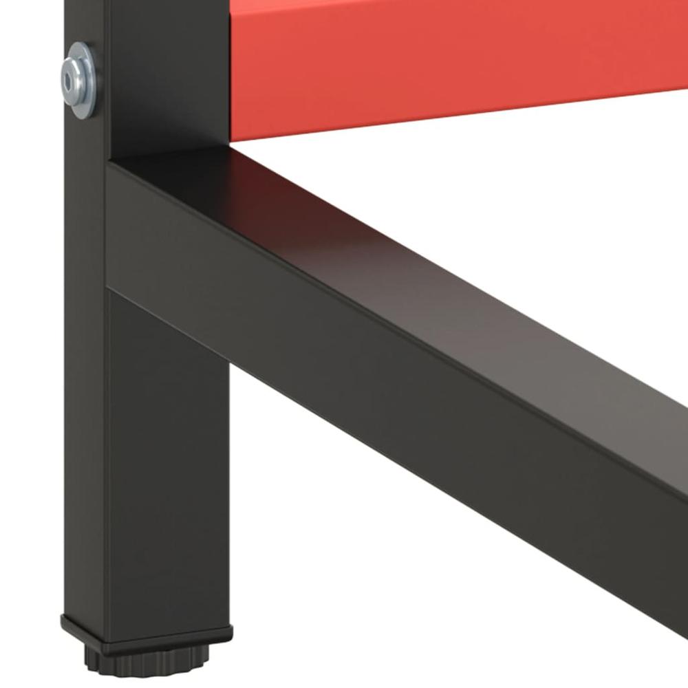 Work Bench Frame Matte Black and Matte Red 70.9"x22.4"x31.1" Metal. Picture 7